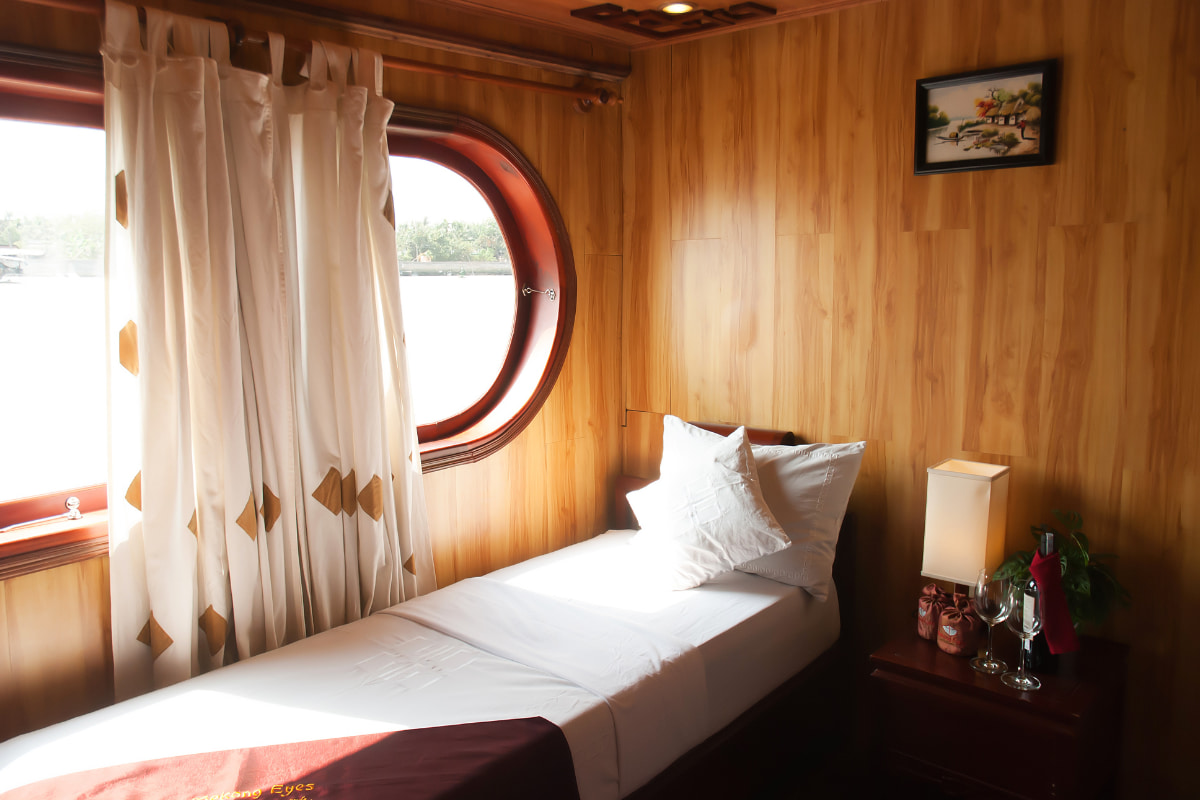 Your cozy cabin on the Mekong Eye Cruise 