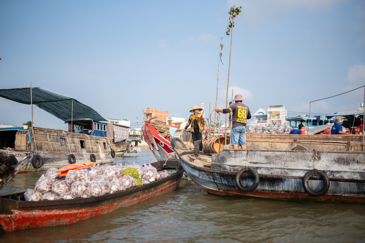 Vibrant floating market in Tet celebrations