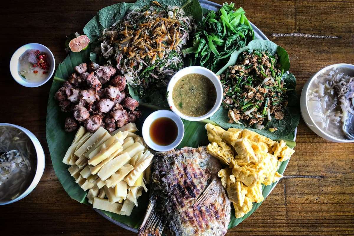 Meal prepared by Thai local people in Mu Cang Chai